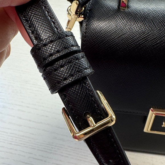 Kate Spade Reegan Top Handle Black Crossbody Bag with Gold Accents - Picture 8 of 17